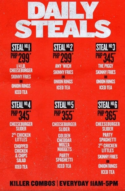 8 CUTS MAINS MENU PRICES