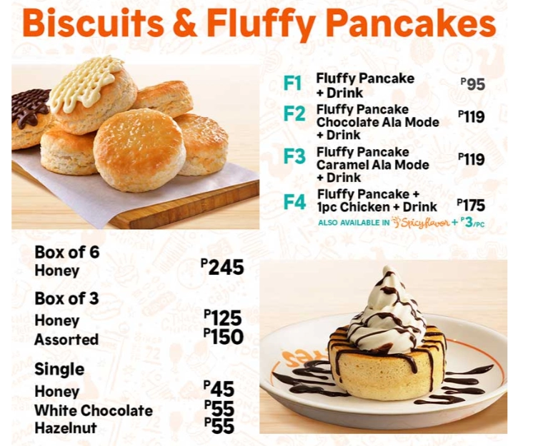 POPEYES BISCUIT & PANCAKE MENU WITH PRICES-philippinesmenu.