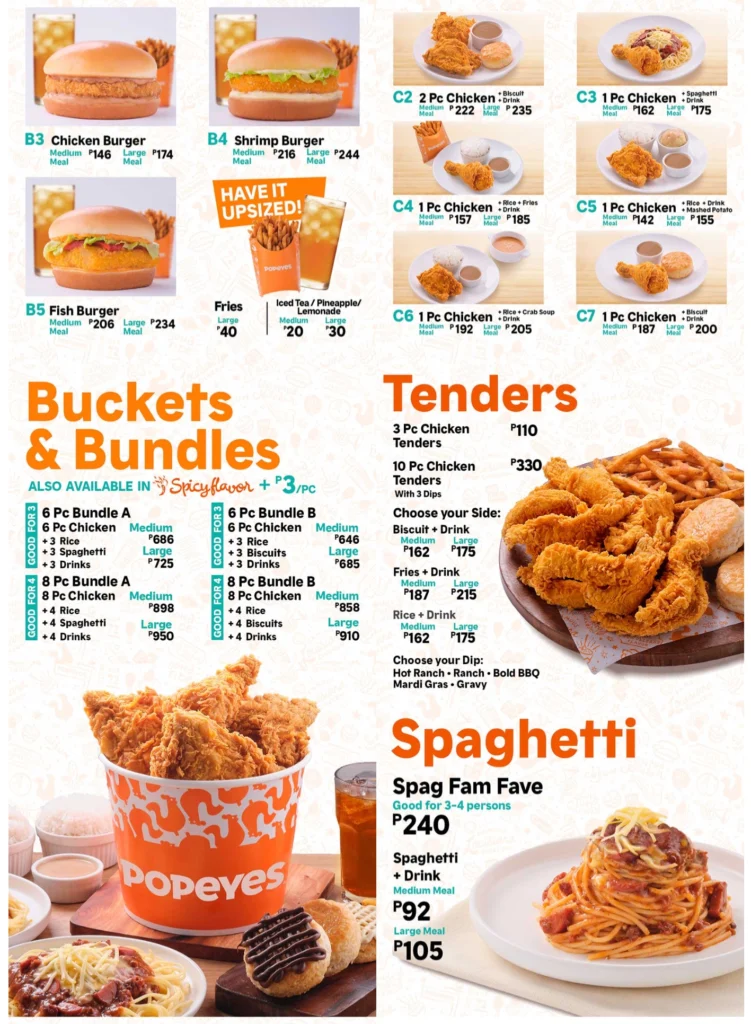 POPEYES FAVORITES MENU WITH PRICES-philippinesmenu.