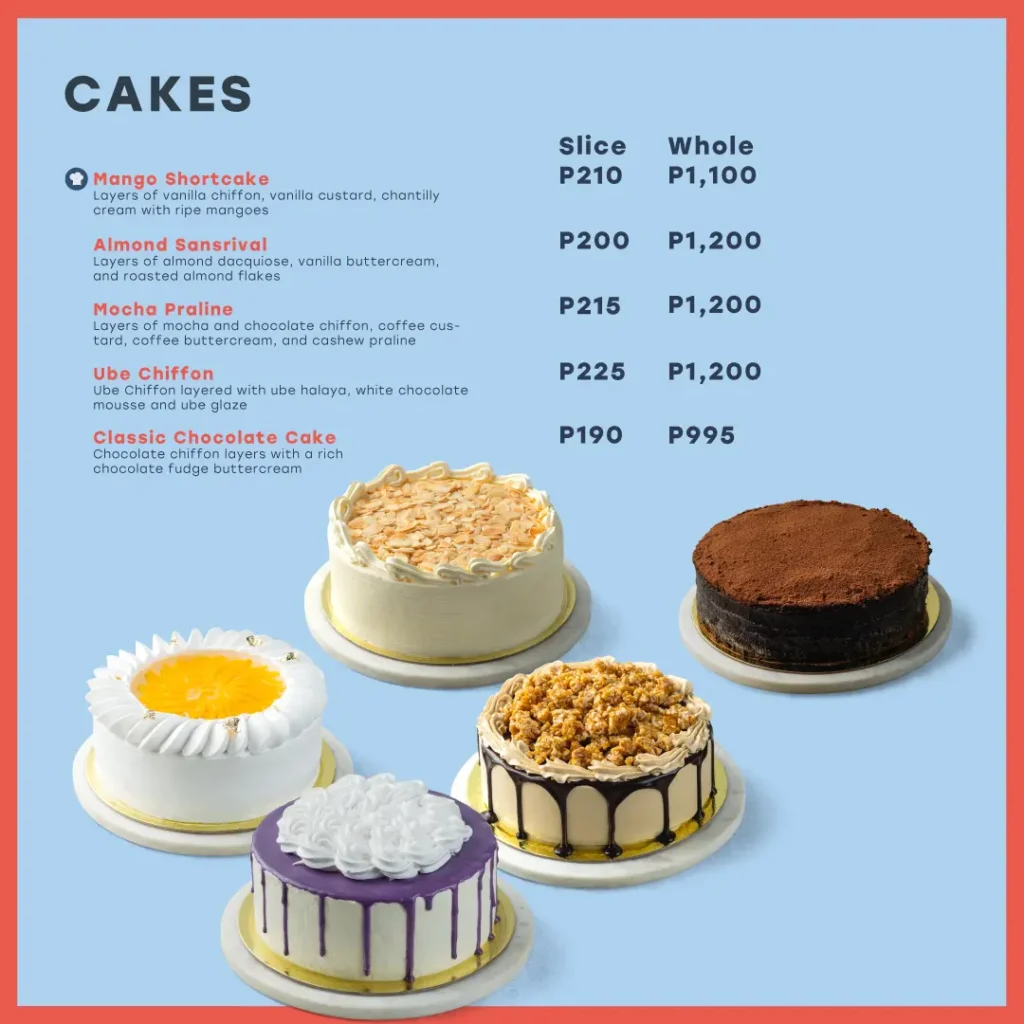 SCOUT’S HONOR CAKES MENU PRICES