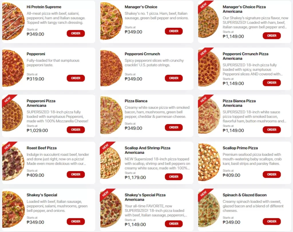 SHAKEY’S PIZZA MENU PRICES.