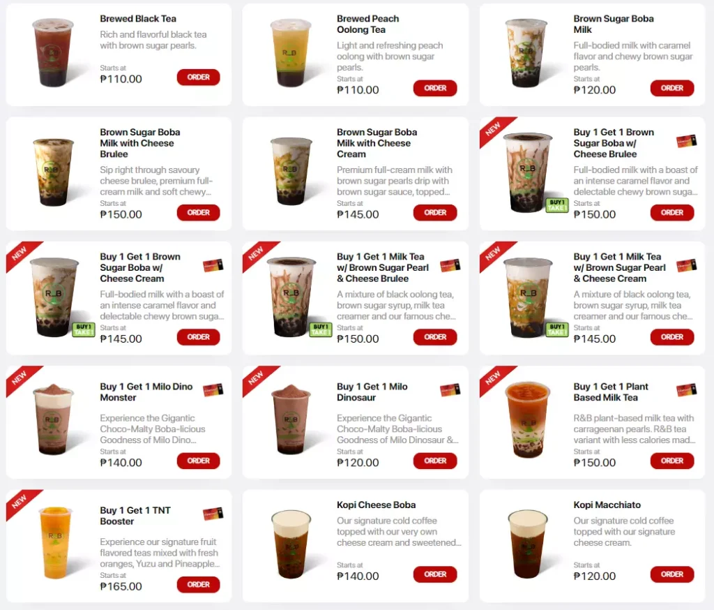 SHAKEY’S R&B MILK TEA PRICES