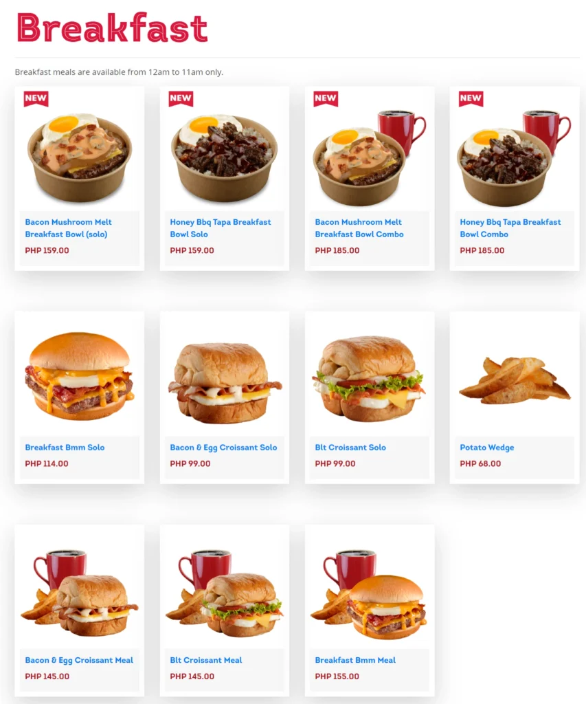 WENDY’S BREAKFAST MENU PRICES-philippinesmenu.