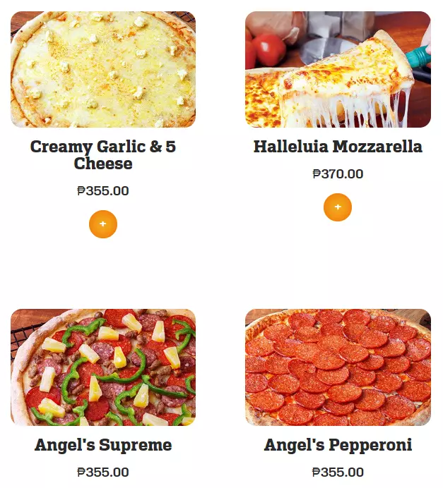 ANGEL’S PIZZA MENU WITH PRICES