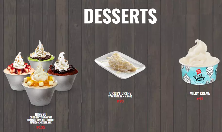 BONCHON DESSERTS MENU PRICES