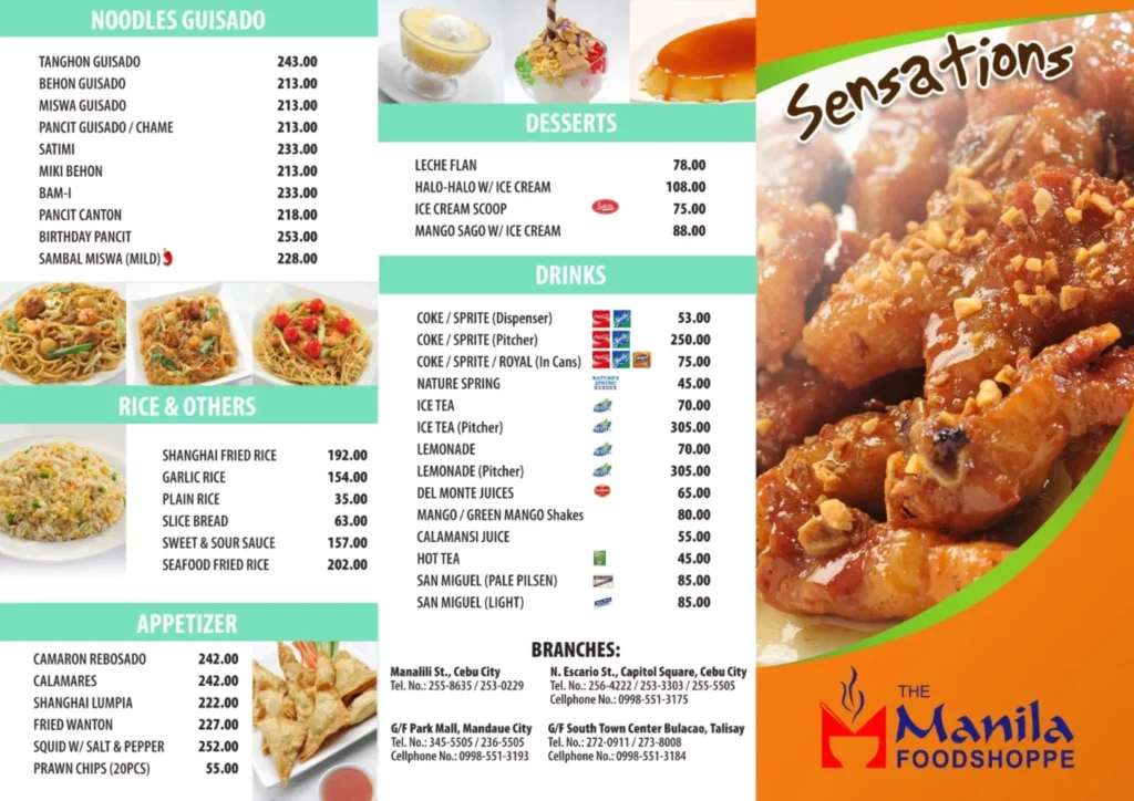 MANILA FOODSHOPPE PORK PRICES MANILA FOODSHOPPE CHICKEN MENU PRICES