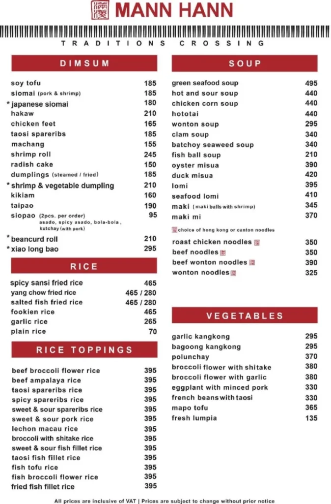 MANN HANN DIMSUM PRICES MANN HANN SOUP MENU WITH PRICES