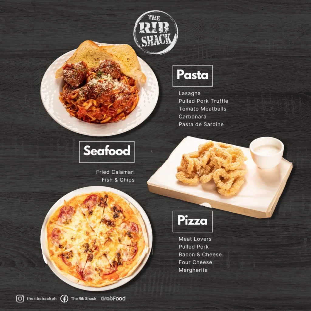 RIB SHACK PASTA MENU PRICES
