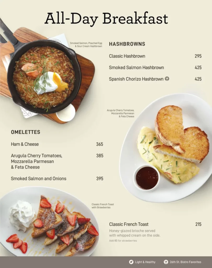 THE COFFEE BEAN & TEA LEAF BREAKFAST MENU WITH PRICES