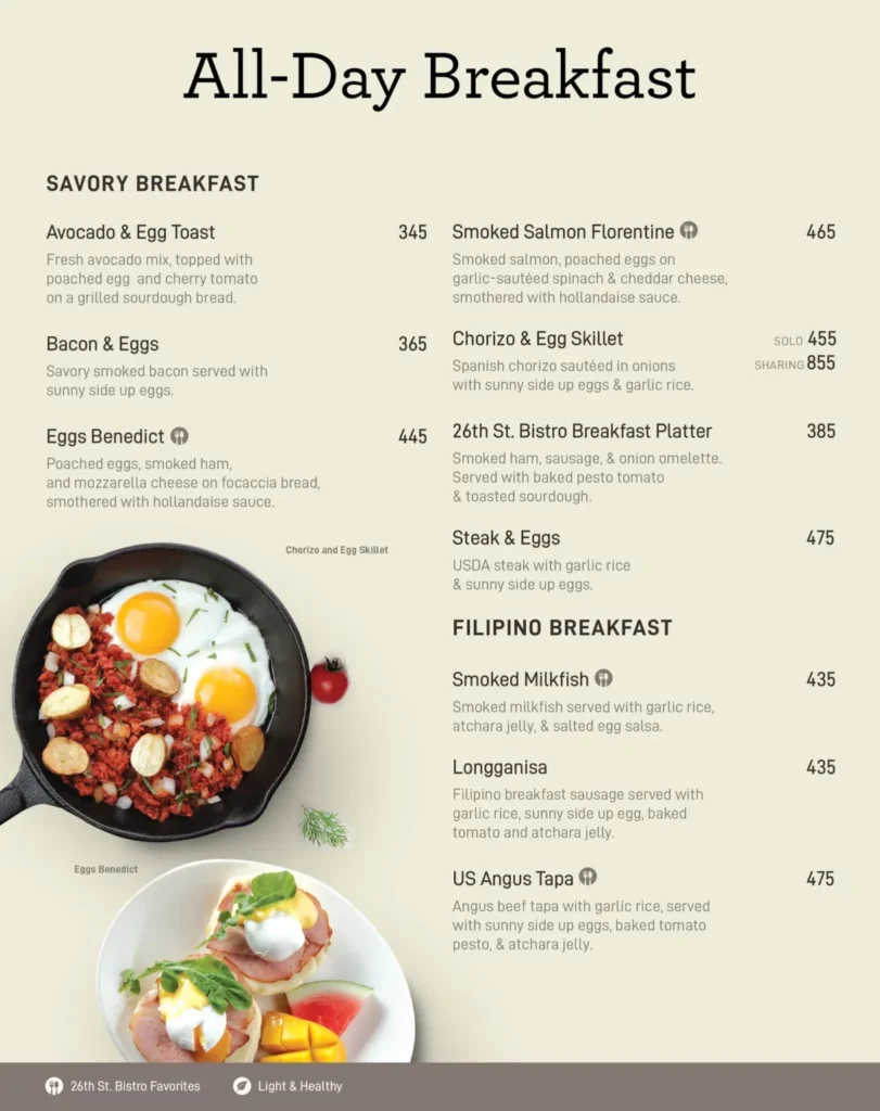 THE COFFEE BEAN & TEA LEAF BREAKFAST MENU WITH PRICES