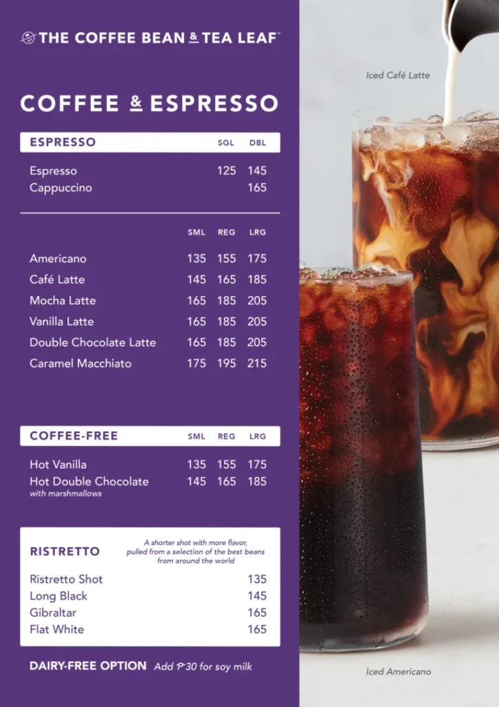 THE COFFEE BEAN & TEA LEAF ESPRESSO PRICES