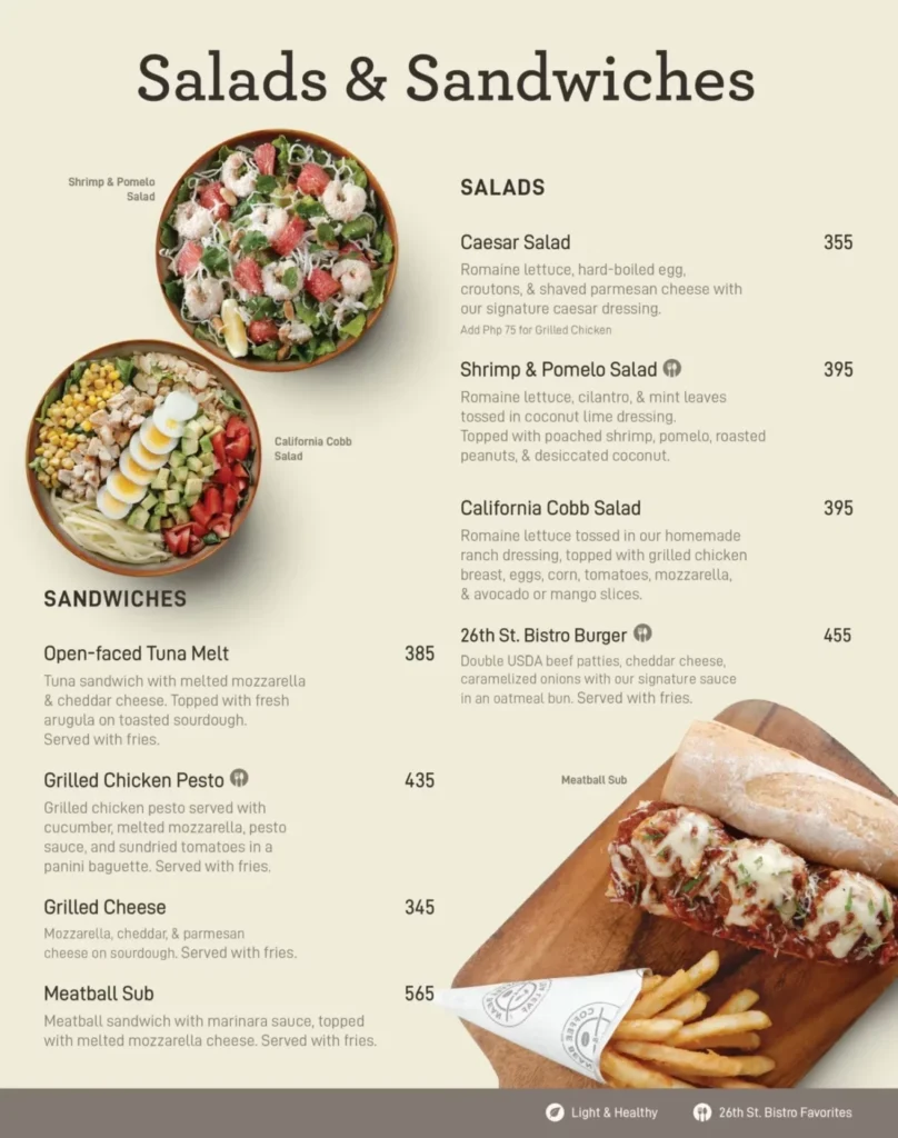 THE COFFEE BEAN & TEA LEAF MENU SANDWICH PRICES