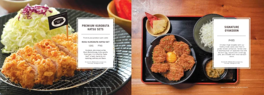 YABU KATSU CURRY MENU PRICES