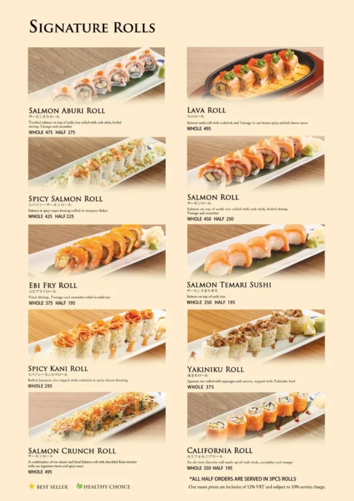 YAYOI SIGNATURE ROLLS PRICES