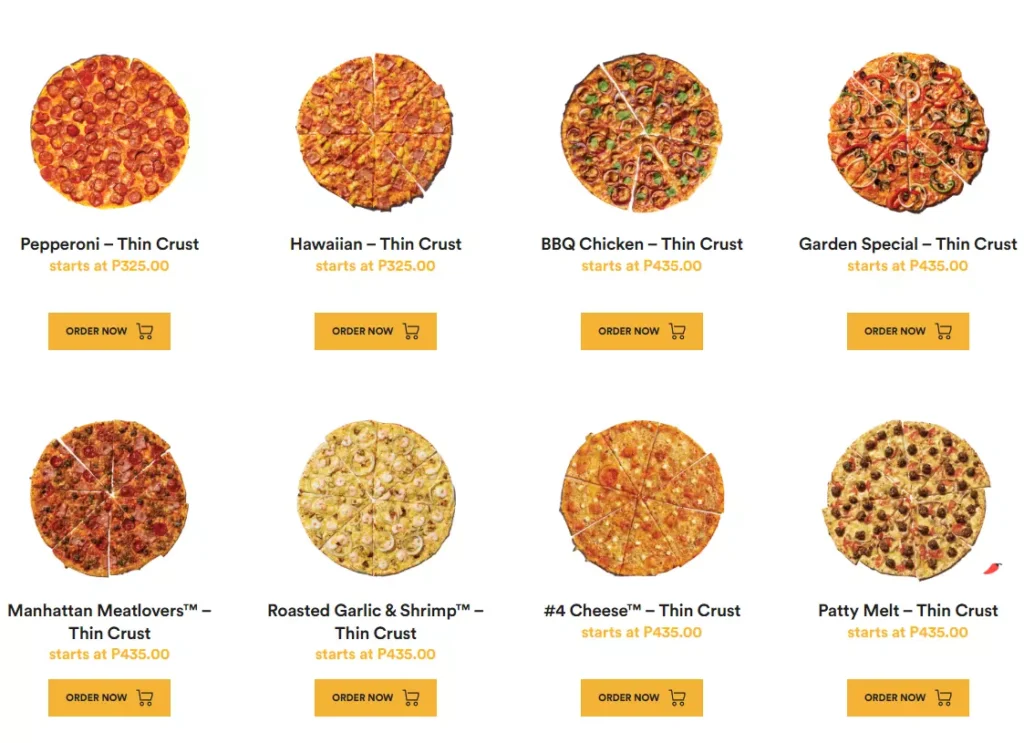 YELLOW CAB NY-STYLE THIN CRUST PRICES
