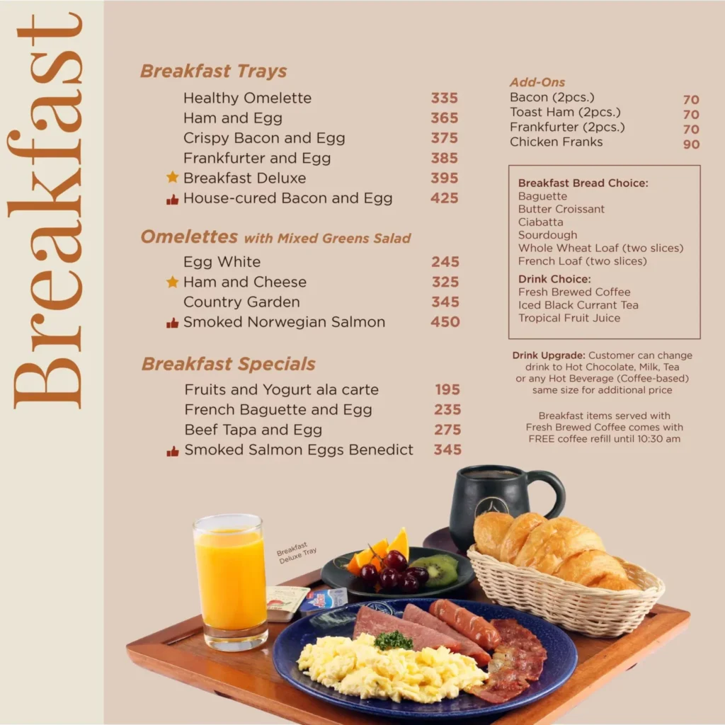 CAFE FRANCE BREAKFAST MENU WITH PRICES
