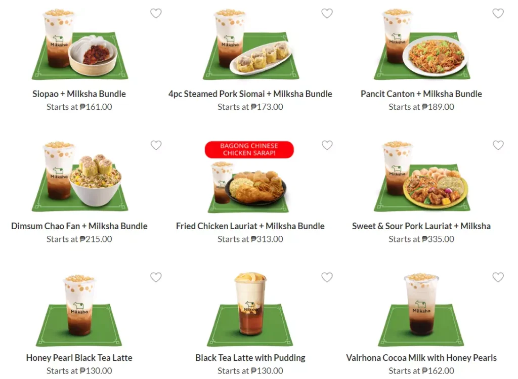 CHOWKING NEW MILKSHA MENU WITH PRICES