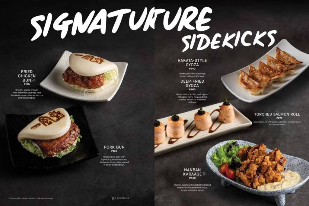 IPPUDO SIGNATURE SIDEKICKS MENU WITH PRICES