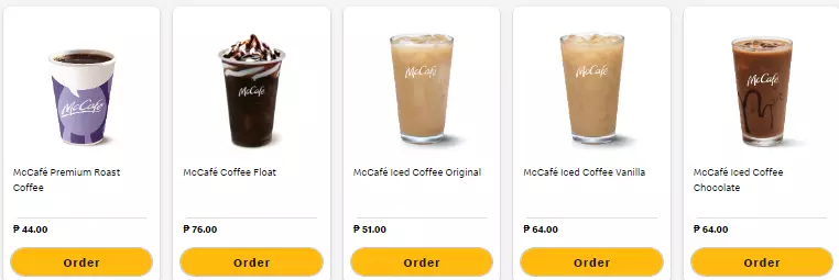 MCDONALD’S McCafé MENU PRICES