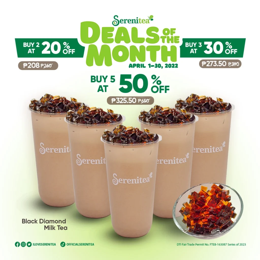 SERENITEA MILK TEA MENU PRICES
