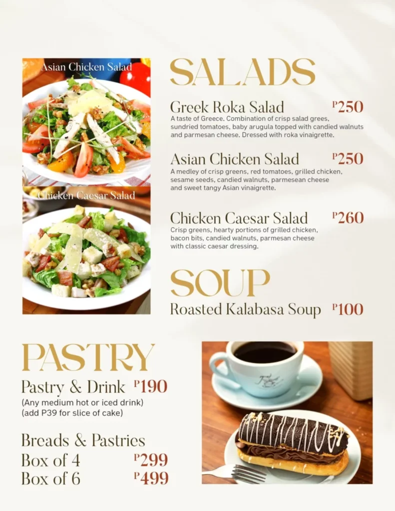 FIGARO COFFEE SALADS PRICES