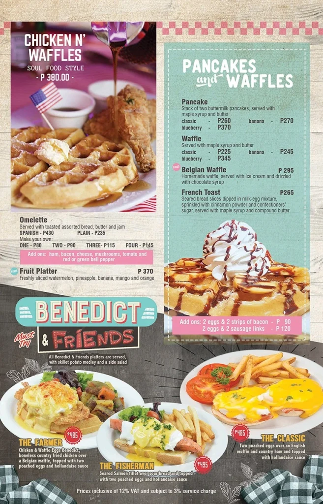 FILLING STATION PANCAKES & WAFFLES MENU PRICES