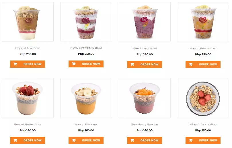 JAMBA JUICE BLISSFUL BOWLS MENU PRICES