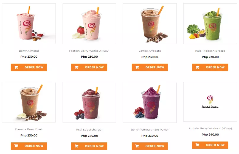 JAMBA JUICE POWER SMOOTHIES AND JAMBA JUICE CLASSIC SMOOTHIES PRICES