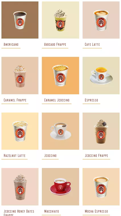 JCO ESPRESSO & COFFEE AND JCO CHOCOLATE & TEA MENU WITH PRICES