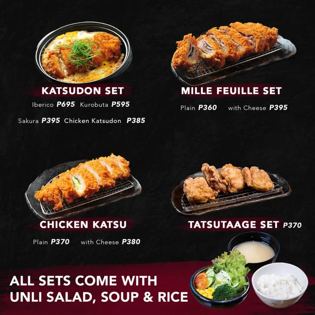 KATSU SORA MAINS MENU WITH PRICES