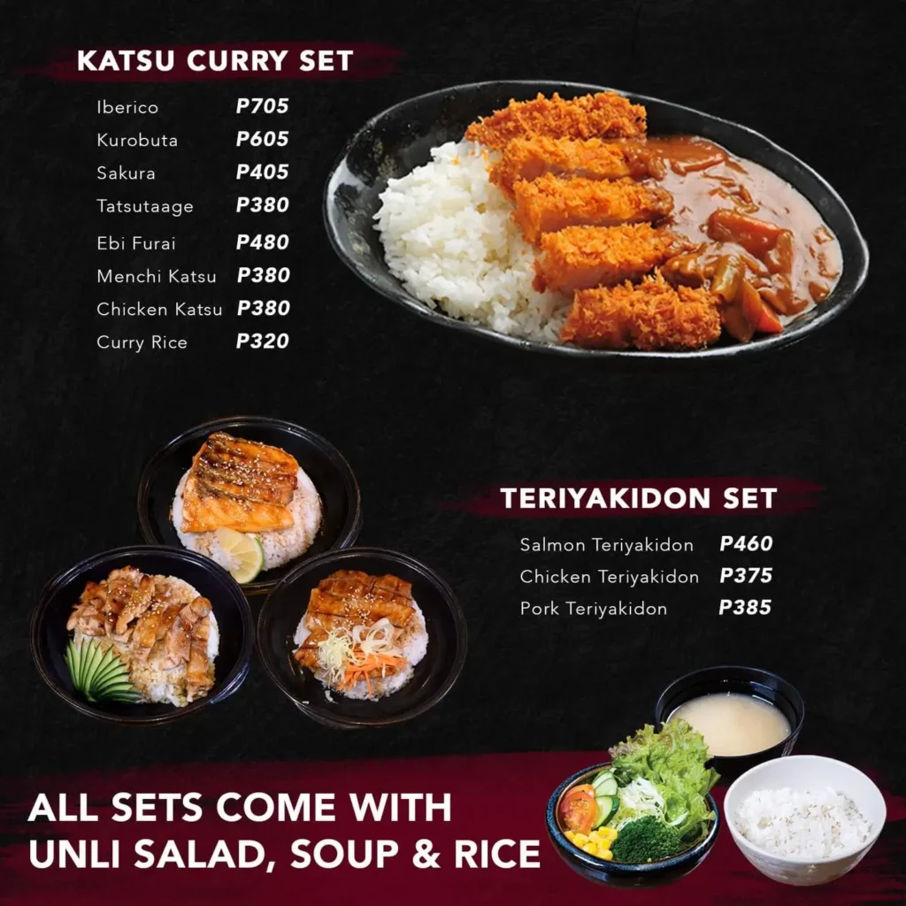 KATSU SORA MENU KATSU CURRY SET PRICES