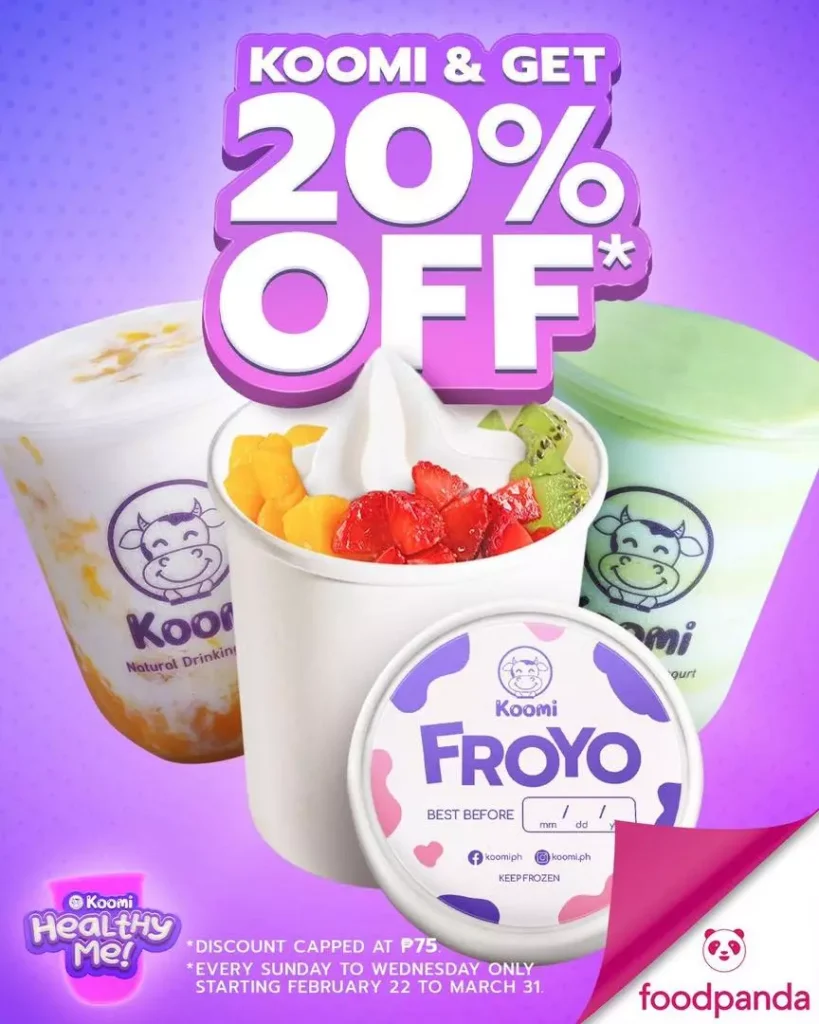 KOOMI IFROYO PINT and KOOMI CHRISTMAS DRINKS and KOOMI VALENTINE’S SPECIAL PRICES