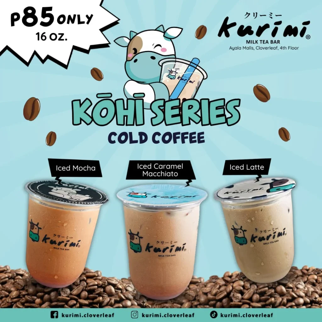 KURIMI CREAM CHEESE SERIES MENU AND KURIMI MENU BROWN SUGAR SERIES PRICES