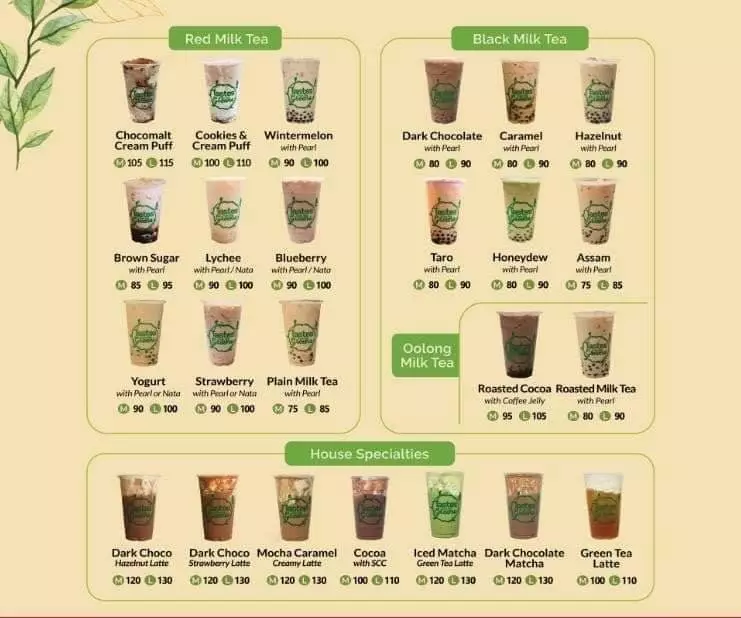 TASTE FROM THE GREENS BLACK MILK TEA PRICES
