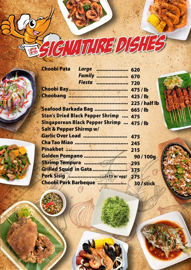 CHOOBI CHOOBI SINGAPORE SPECIALS MENU AND CHOOBI CHOOBI HONGKONG SPECIALS WITH MENU PRICES