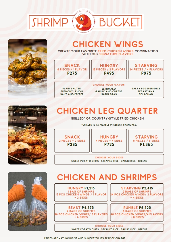 SHRIMP BUCKET CHICKEN WINGS PRICES