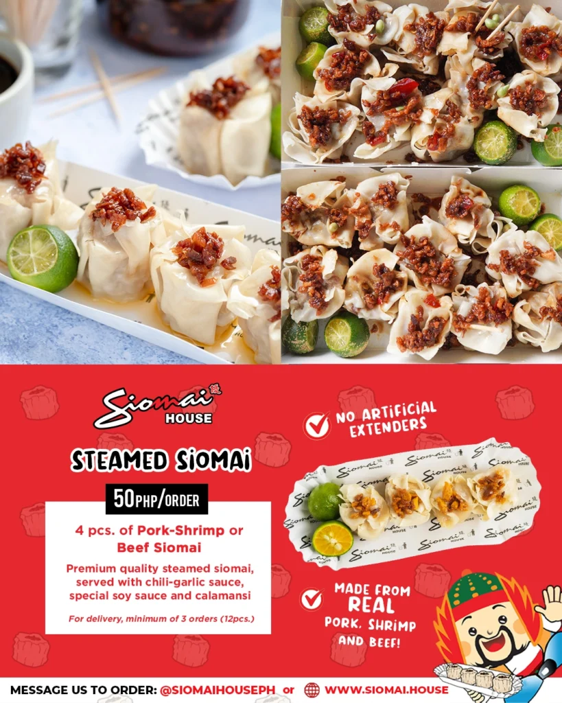 SIOMAI HOUSE A LA CARTE AND SIOMAI HOUSE COMBOS MENU PRICES