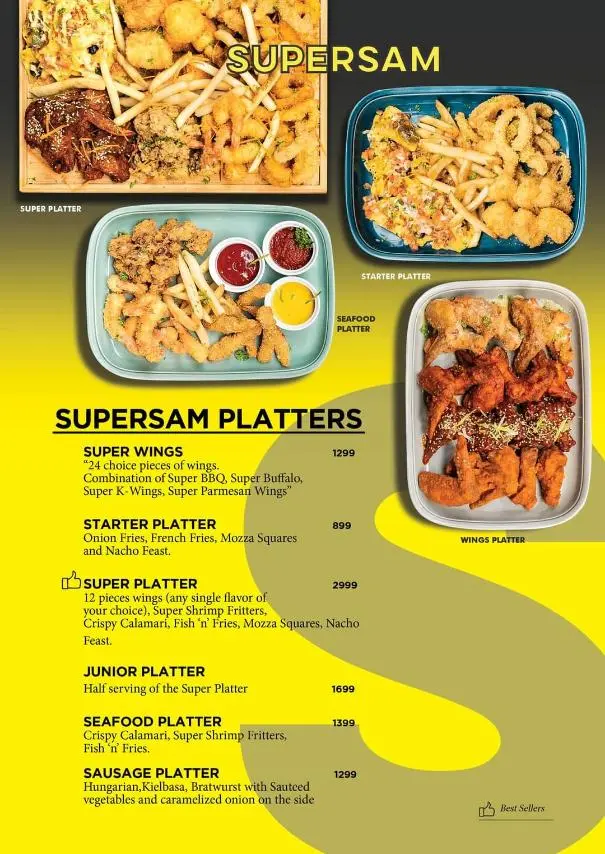 SUPERSAM PLATTERS MENU PRICES