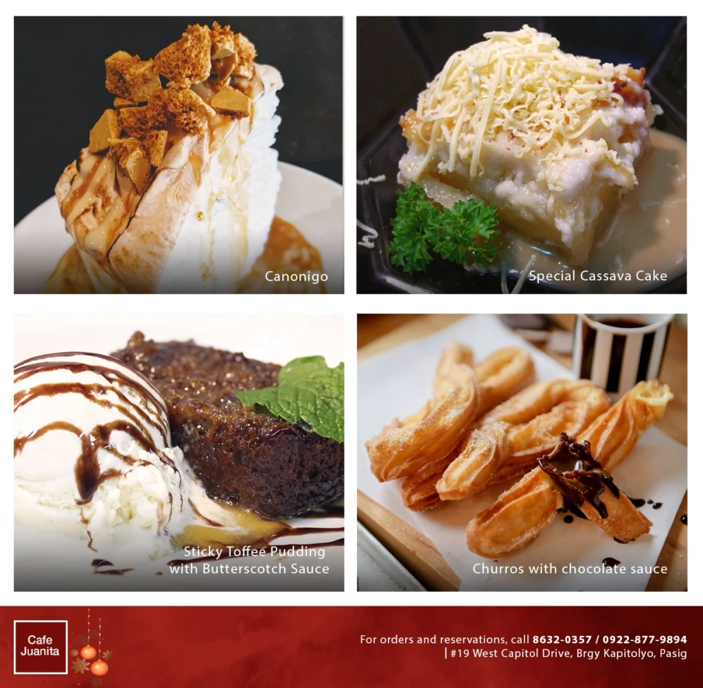 CAFE JUANITA DESSERTS PRICES CAFE JUANITA STEAKS PRICES CAFE JUANITA PASTA MENU PRICES