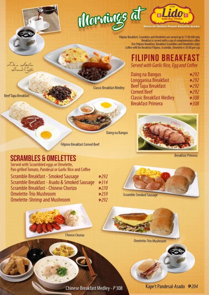 LIDO COCINA BREAKFAST MENU PRICES