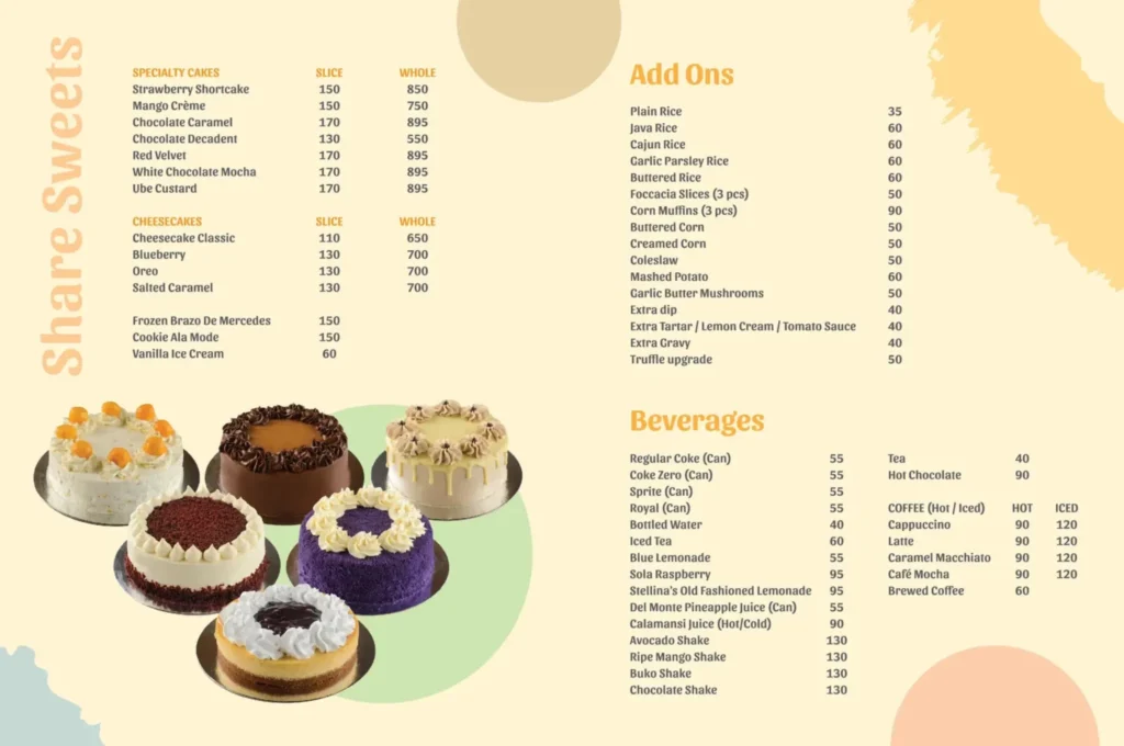 MIGUEL & MARIA’S SPECIALTY CAKES PRICES