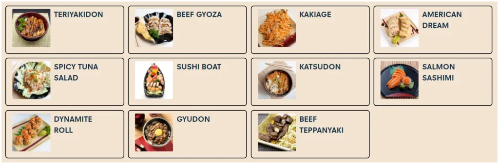 OMAKASE BEST SELLER MENU WITH PRICES