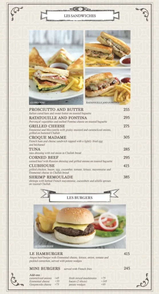 LA CREPERIE LES BURGERS MENU PRICES philippines