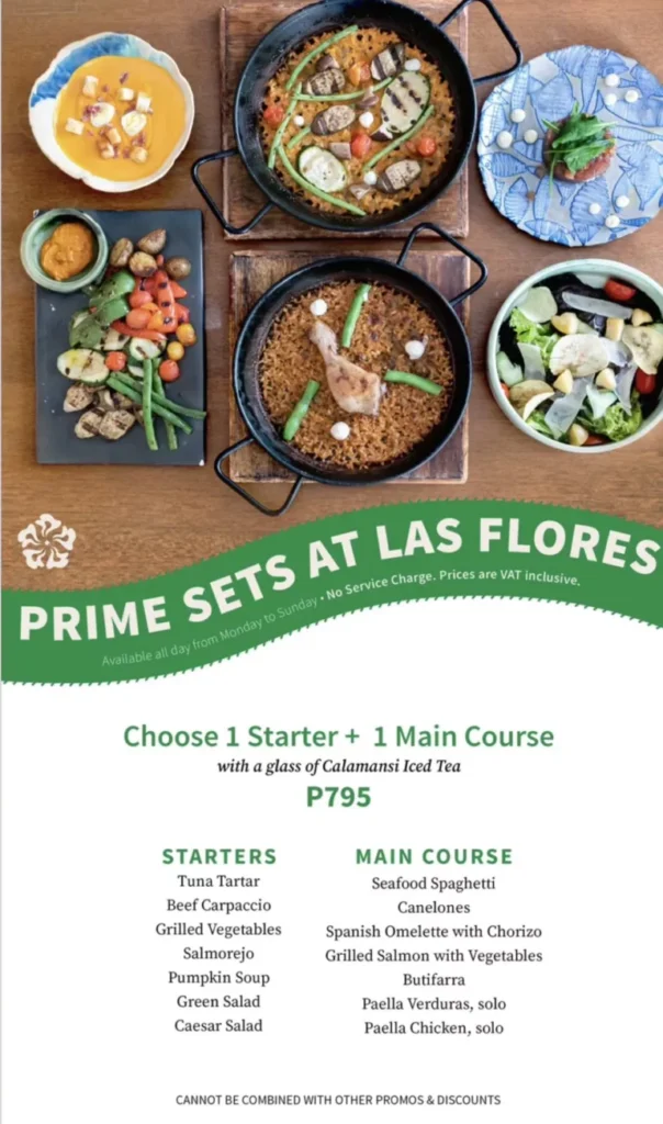 LAS FLORES PRIME SET MENU  PRICES philippines