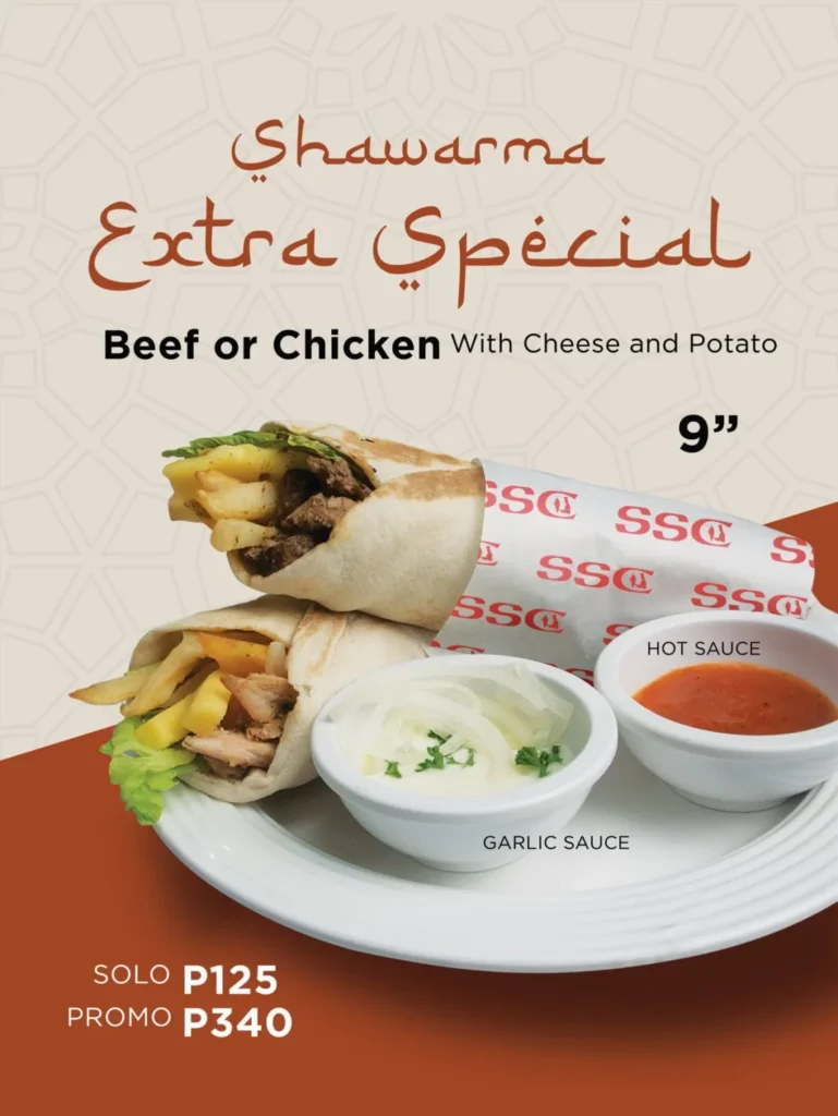 SHAWARMA SNACK CENTER SHAWARMA RICE BEEF AND CHICKEN MENU PRICES Philippines